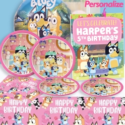 *Bluey Pink Supersaver PERSONALIZED Party Pack for 10